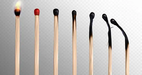 Tipos de burnout - palitos de fósforo queimando